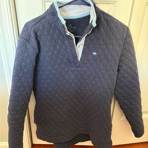 Southern Tide Navy Quilted Sweater